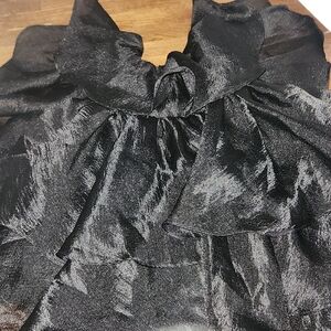 Elegant Black Ruffled Blouse